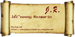 Jánossy Rozmarin névjegykártya